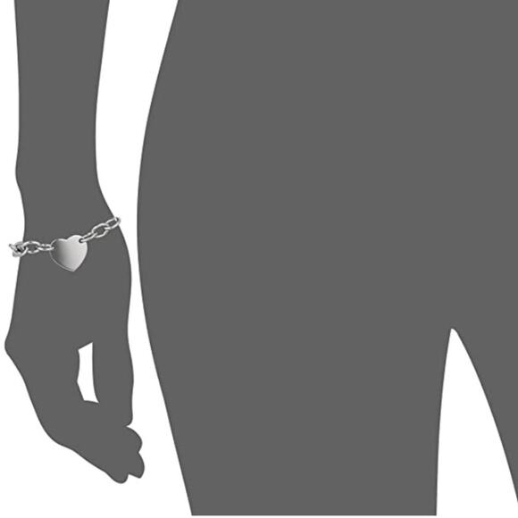 Sterling Silver Heart Tag Bracelet - Picture 10 of 11